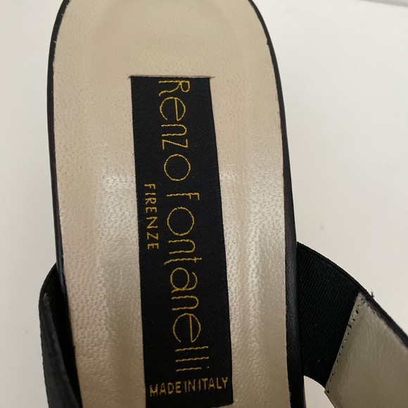 Renzo Fontanelli Firenze Nappa Black High Heel Sandals, Size 4A, Italy, GUC. - Picture 5 of 7